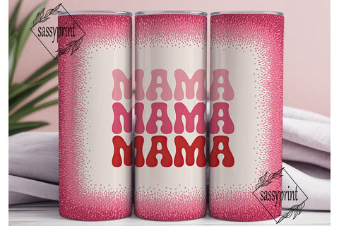 Retro Mama Glitter 20oz Tumbler Wrap Sublimation sassyprint 