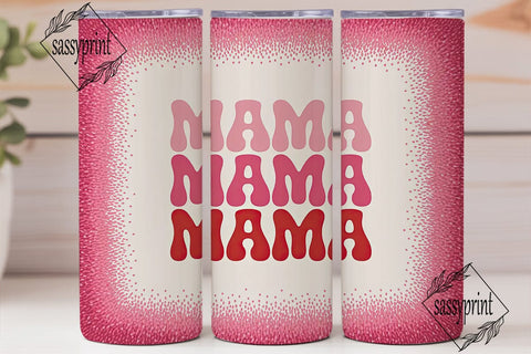 Retro Mama Glitter 20oz Tumbler Wrap Sublimation sassyprint 