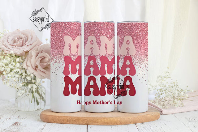 Retro Mama Glitter 20oz Tumbler Wrap Sublimation sassyprint 