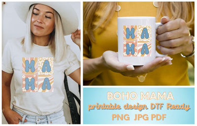 Retro Mama Squared, PNG, Sublimation, DTF Sublimation So Fontsy Design Shop 