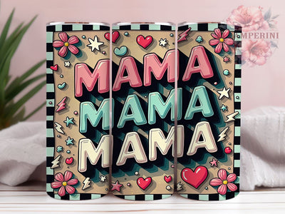 Retro Mama Tumbler, Inflated Tumbler Design, 20oz Tumbler Wrap, Sublimation Design, Vintage Mama Art, Retro Aesthetic Tumbler, Mom Gift Idea, Fun Mama Tumbler Sublimation Li Zamperini 