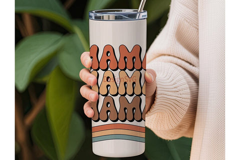 Retro Mama Tumbler Wrap Sublimation DesignSVG 