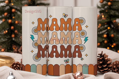 Retro Mama Tumbler Wrap Sublimation DesignSVG 