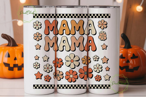 Retro Mama Tumbler Wrap Sublimation PixelChick 