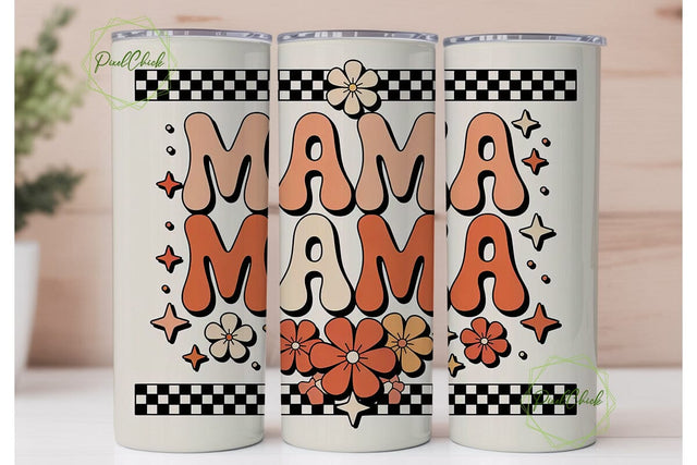 Retro Mama Tumbler Wrap Sublimation PixelChick 