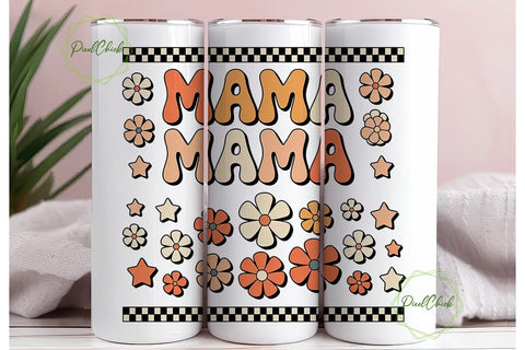 Retro Mama Tumbler Wrap Sublimation PixelChick 