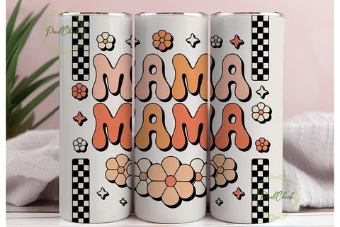 Retro Mama Tumbler Wrap Sublimation PixelChick 