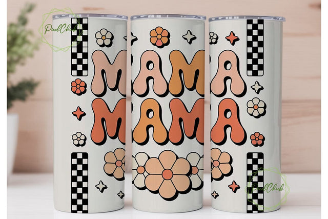 Retro Mama Tumbler Wrap Sublimation PixelChick 