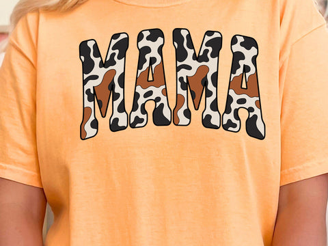 Retro Mama Varsity Cow Print Sublimation Shirt Design , Trendy Western Mama , Mothers Day Sublimation SVG DesignDestine 