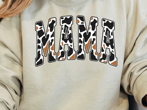 Retro Mama Varsity Cow Print Sublimation Shirt Design , Trendy Western Mama , Mothers Day Sublimation SVG DesignDestine 