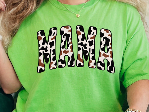 Retro Mama Varsity Cow Print Sublimation Shirt Design , Trendy Western Mama , Mothers Day Sublimation SVG DesignDestine 