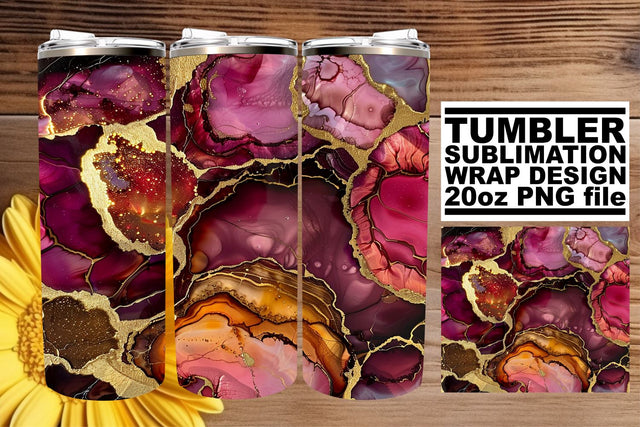 Retro Marble Elegance Sublimation Wrap for 20oz Tumblers Sublimation afrosvg 