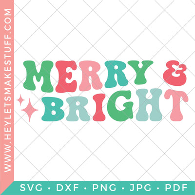 Retro Merry & Bright SVG Hey Let's Make Stuff 