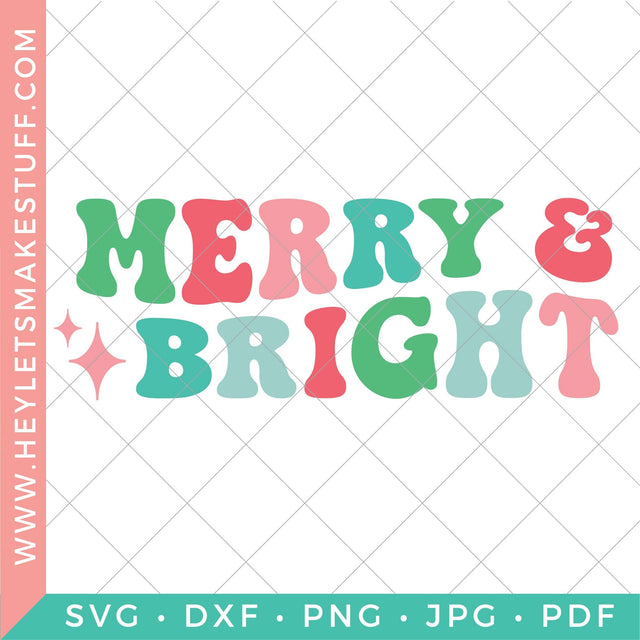 Retro Merry & Bright SVG Hey Let's Make Stuff 