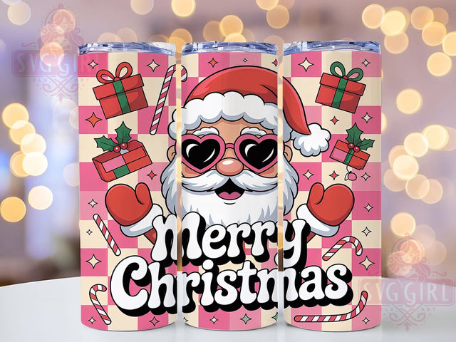Retro Merry Christmas Santa Tumbler, Merry Christmas Sublimation, Vintage Holiday Drinkware, 20oz Skinny Tumbler Wrap, Jolly Santa Claus Wrap, Classic Christmas Sublimation, Festive Holiday Tumbler Design Sublimation SvggirlplusArt 