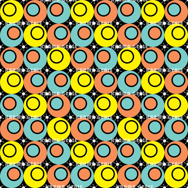 Retro Mid Century Colorful Red Blue Yellow Atomic Pattern Digital Paper Digital Pattern Karma Genie Graphics 
