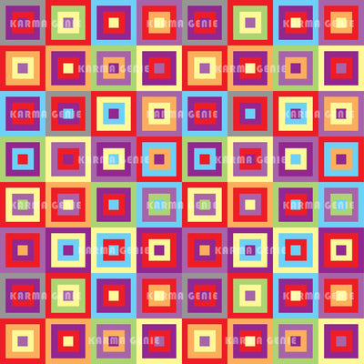 Retro Mid Century Modern Colourful Squares Geometric Pattern Digital Paper Digital Pattern Karma Genie Graphics 