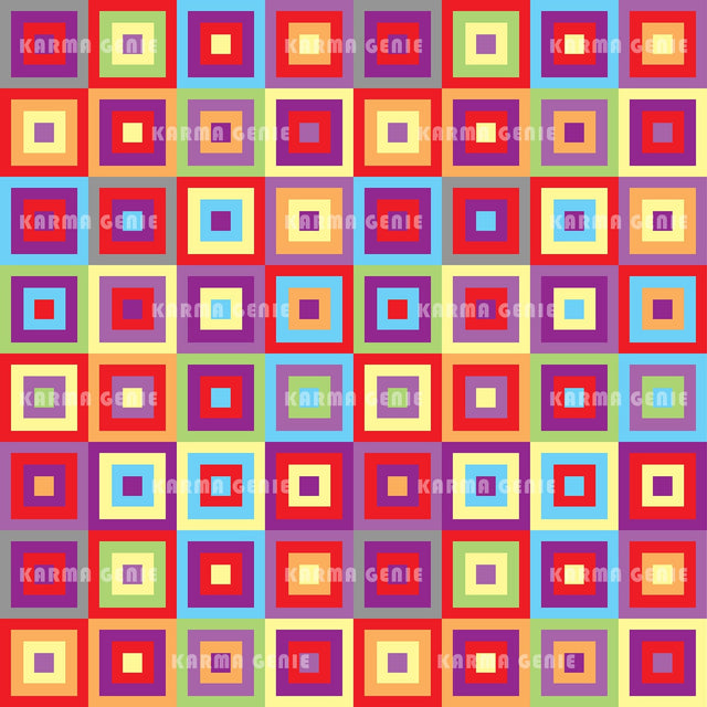 Retro Mid Century Modern Colourful Squares Geometric Pattern Digital Paper Digital Pattern Karma Genie Graphics 