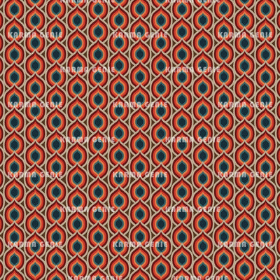 Retro Mid Century Modern Seventies Style Flame Pattern Digital Paper Digital Pattern Karma Genie Graphics 