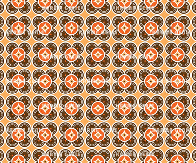 Retro Mid Century Orange And Brown Seventies Style Circles Pattern Digital Paper Digital Pattern Karma Genie Graphics 