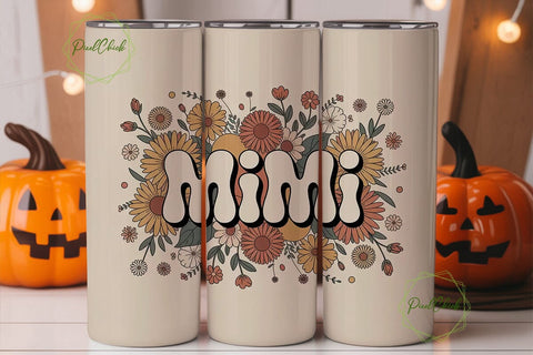 Retro Mimi Floral 20oz Tumbler Wrap Sublimation PixelChick 