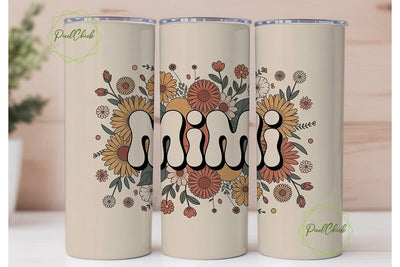Retro Mimi Floral 20oz Tumbler Wrap Sublimation PixelChick 