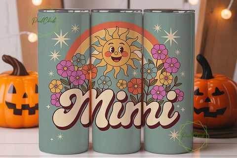 Retro Mimi Tumbler Wrap Sublimation PixelChick 