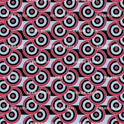 Retro Modern Blue & Magenta Mid Century Pattern Digital Paper Digital Pattern Karma Genie Graphics 