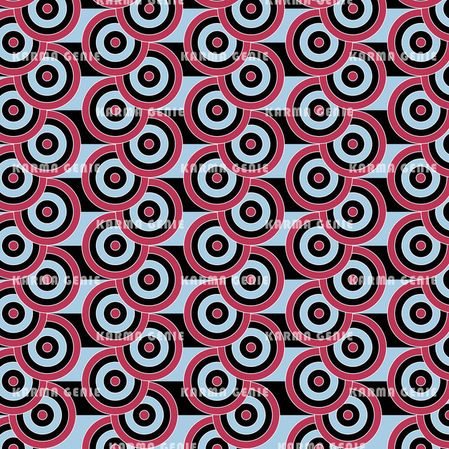 Retro Modern Blue & Magenta Mid Century Pattern Digital Paper Digital Pattern Karma Genie Graphics 