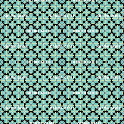 Retro Modern Flowers Teal Blue And Green Mid Century Floral Pattern Digital Paper Digital Pattern Karma Genie Graphics 
