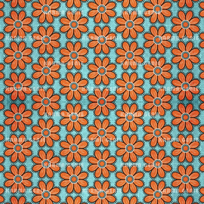 Retro Modern Orange Textured Flower Pattern Digital Paper Digital Pattern Karma Genie Graphics 