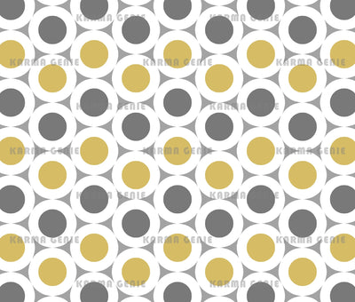 Retro Modern Yellow And Gray 70s Circles Mid Century Pattern Digital Paper Digital Pattern Karma Genie Graphics 