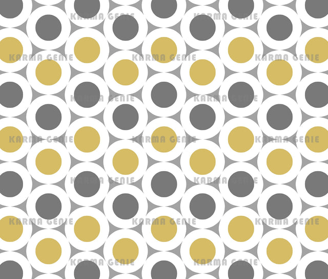 Retro Modern Yellow And Gray 70s Circles Mid Century Pattern Digital Paper Digital Pattern Karma Genie Graphics 