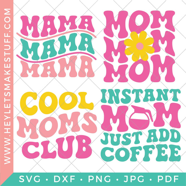 Retro Mom Bundle SVG Hey Let's Make Stuff 