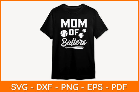 Retro Mom Of Ballers Funny Baseball Mother's Day Svg Design SVG artprintfile 