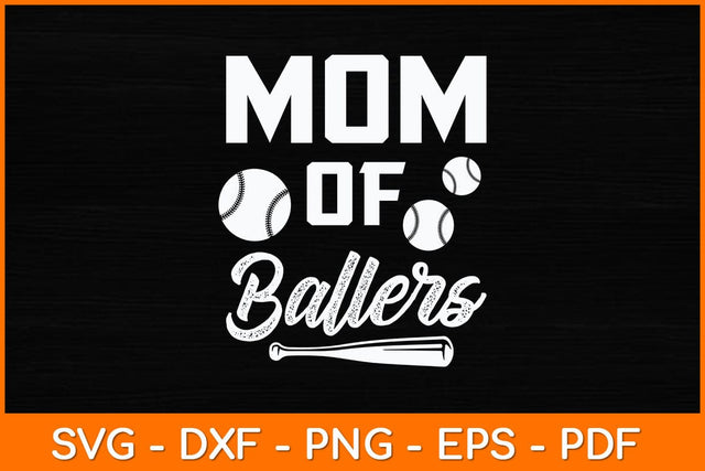 Retro Mom Of Ballers Funny Baseball Mother's Day Svg Design SVG artprintfile 