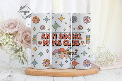 Retro Moms Club Tumbler Wrap Sublimation sassyprint 