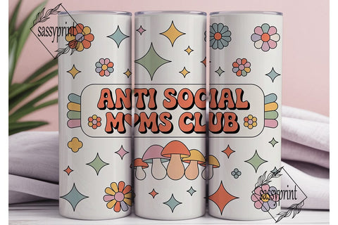 Retro Moms Club Tumbler Wrap Sublimation sassyprint 