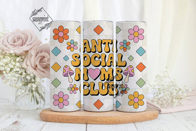 Retro Moms Club Tumbler Wrap Sublimation sassyprint 
