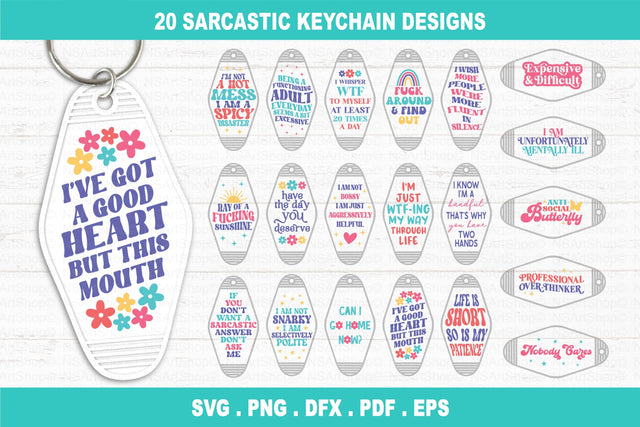 Retro Motel Keychain SVG Bundle, Sarcastic SVG Bundle SVG NS Arts Shop 