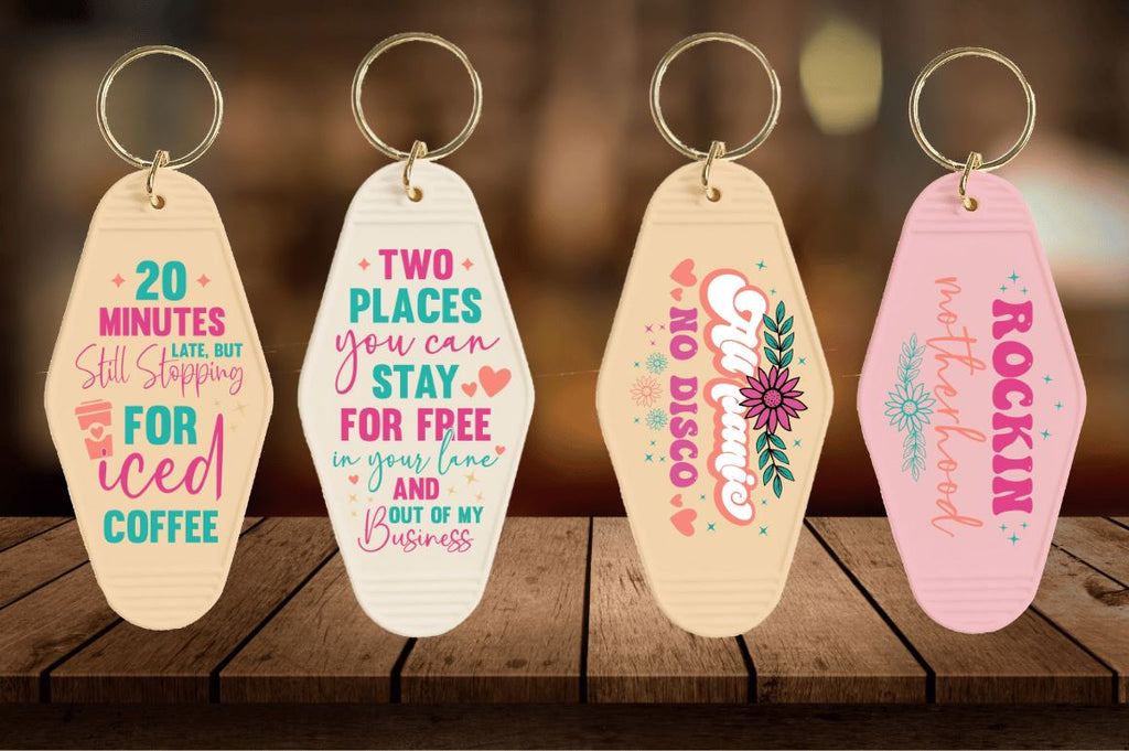 Retro Motel Keychain SVG Bundle - So Fontsy