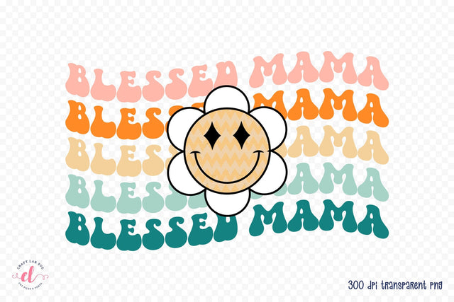 Retro Mother's Day Sublimation, Blessed Mama Sublimation CraftLabSVG 