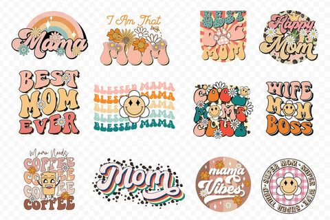 Retro Mother's Day Sublimation Bundle Sublimation CraftLabSVG 