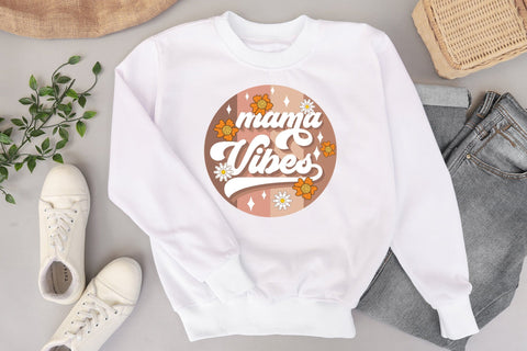 Retro Mother's Day Sublimation - Mama Vibes Sublimation CraftLabSVG 