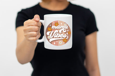 Retro Mother's Day Sublimation - Mama Vibes Sublimation CraftLabSVG 