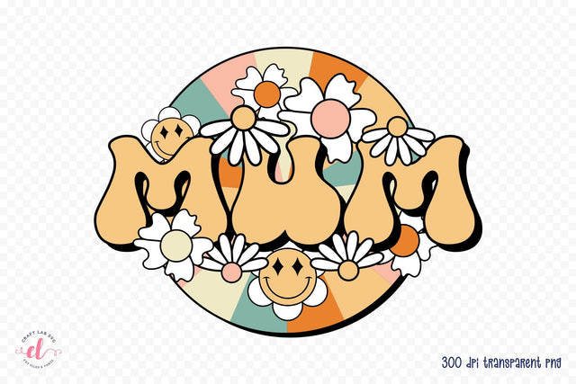 Retro Mother's Day Sublimation, Mum PNG Sublimation CraftLabSVG 