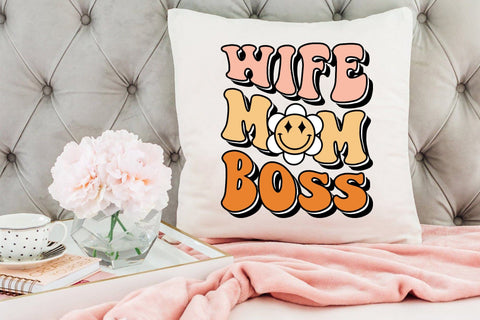 Retro Mother's Day Sublimation - Wife Mom Boss Sublimation CraftLabSVG 