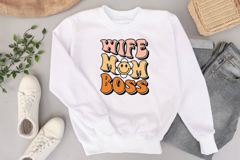 Retro Mother's Day Sublimation - Wife Mom Boss Sublimation CraftLabSVG 