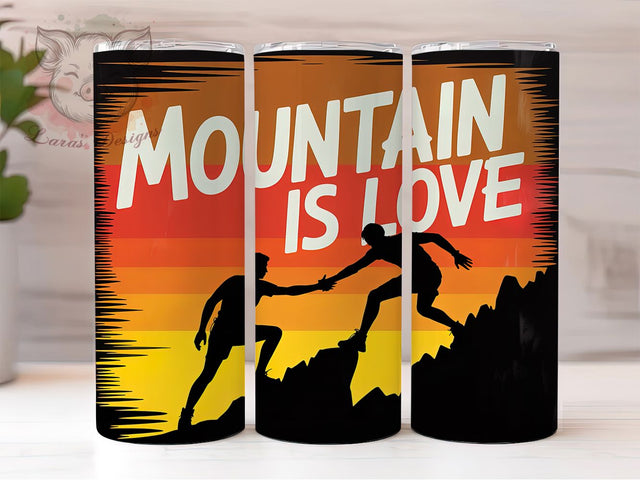 Retro Mountain Adventure 20oz Tumbler Wrap, Mountain Is Love, Vintage Adventure, Rustic Landscape, Outdoor Lifestyle PNG, 20oz Tumbler Wrap, Sublimation PNG Sublimation Lara' s Designs 