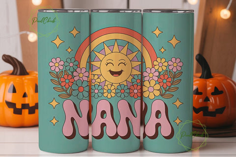 Retro Nana 20oz Tumbler Wrap Sublimation PixelChick 